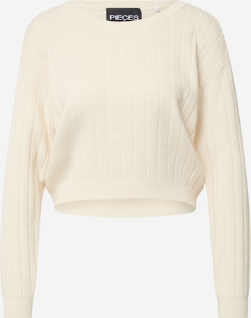 PIECES Sweater 'NATALI' in Beige: front