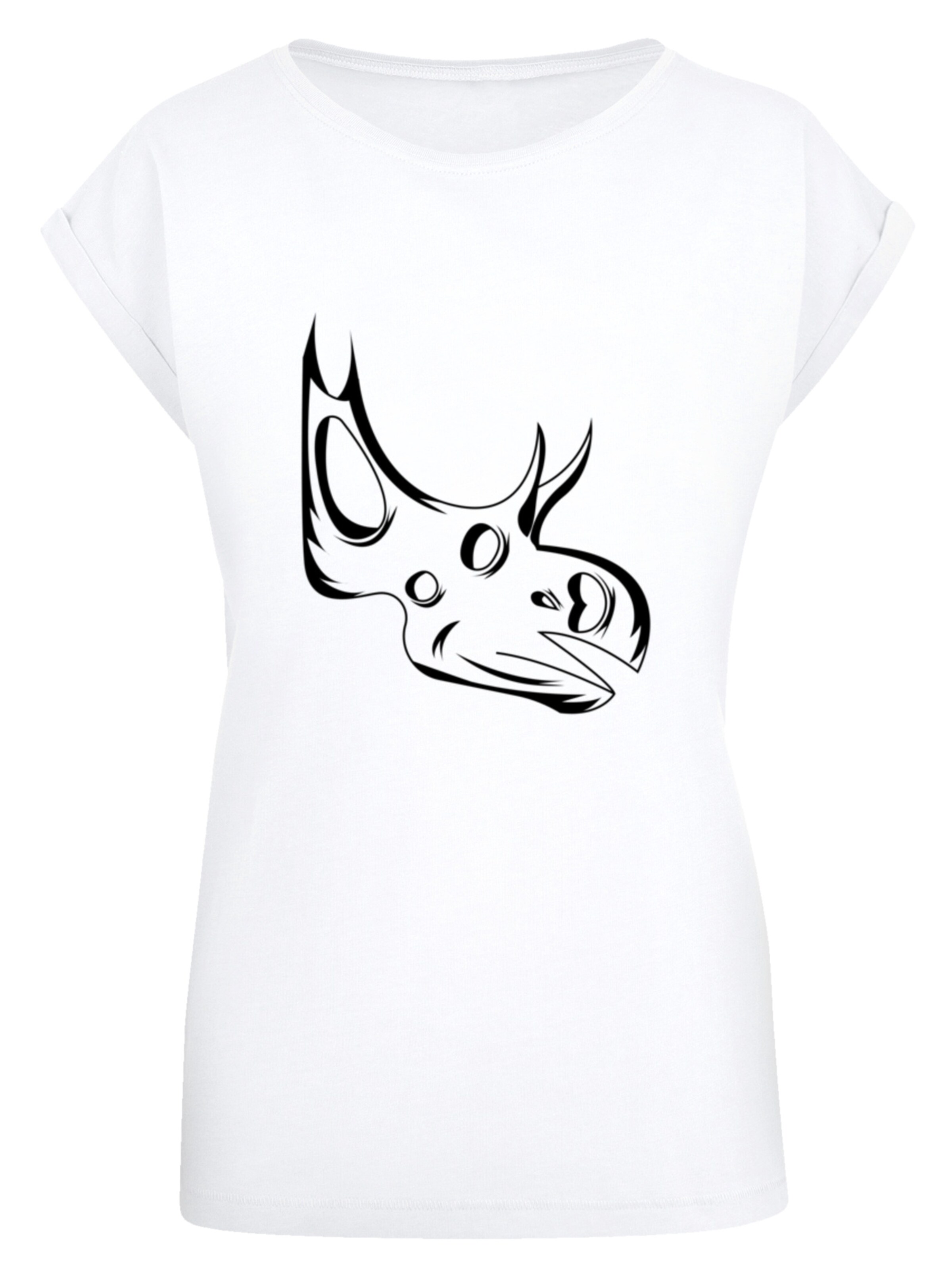 T-shirt 'Dinosaurier Sinoceratops Skull' F4NT4STIC en blanc : devant