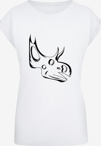 T-shirt 'Dinosaurier Sinoceratops Skull' F4NT4STIC en blanc : devant