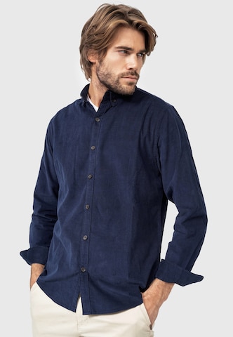 INDICODE JEANS Regular fit Button Up Shirt 'Ryan' in Blue: front