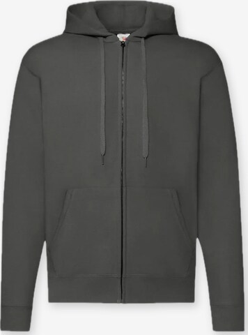 Giacca di felpa 'Zip Hoodie' di FRUIT OF THE LOOM in grigio: frontale