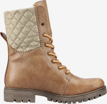 Rieker Lace-Up Ankle Boots in Beige