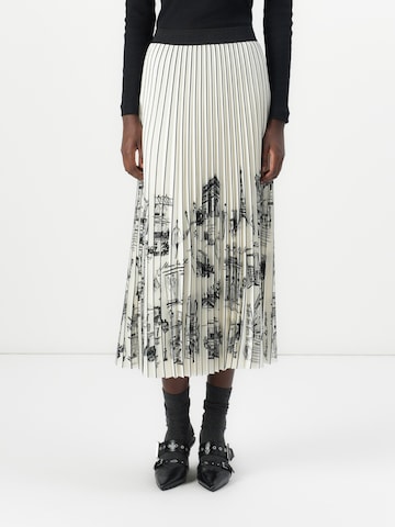 Karl Lagerfeld - Saia 'PARIS' em branco: frente