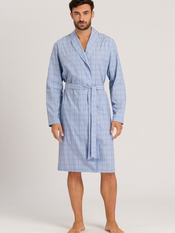 Hanro Long Bathrobe in Blue: front