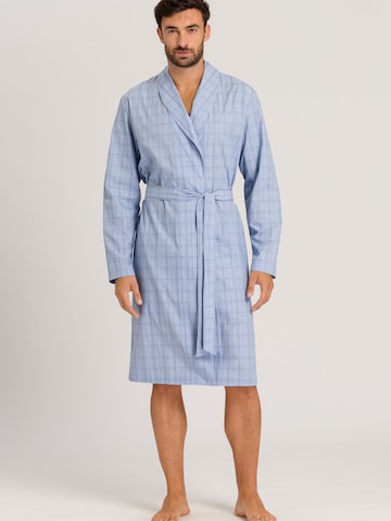 Hanro Long Bathrobe in Blue: front