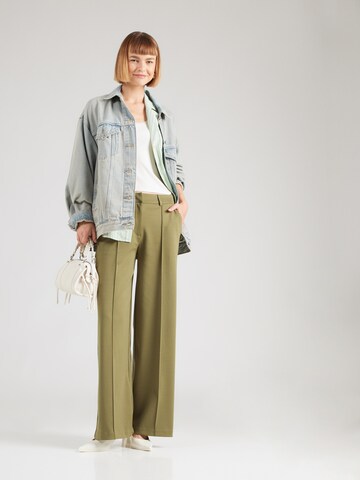 ICHI Wide leg Bandplooibroek 'IHKate' in Groen