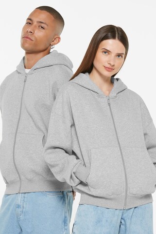 Harlem Soul BRU-NO Hoodie Jacket Oversized Unisex in Grau: Vorderseite