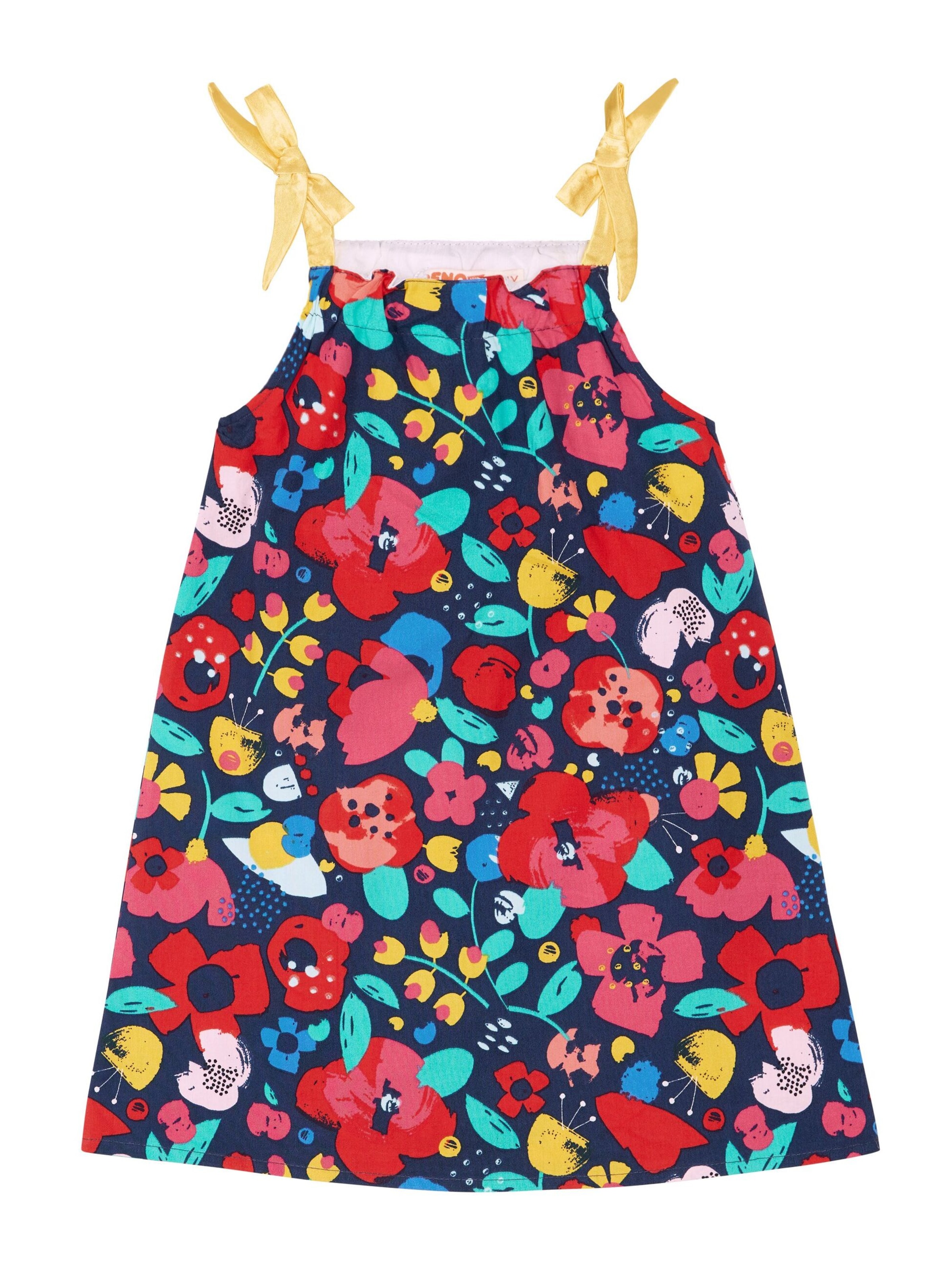 Abito 'Spring Flowers' di Denokids in blu: frontale