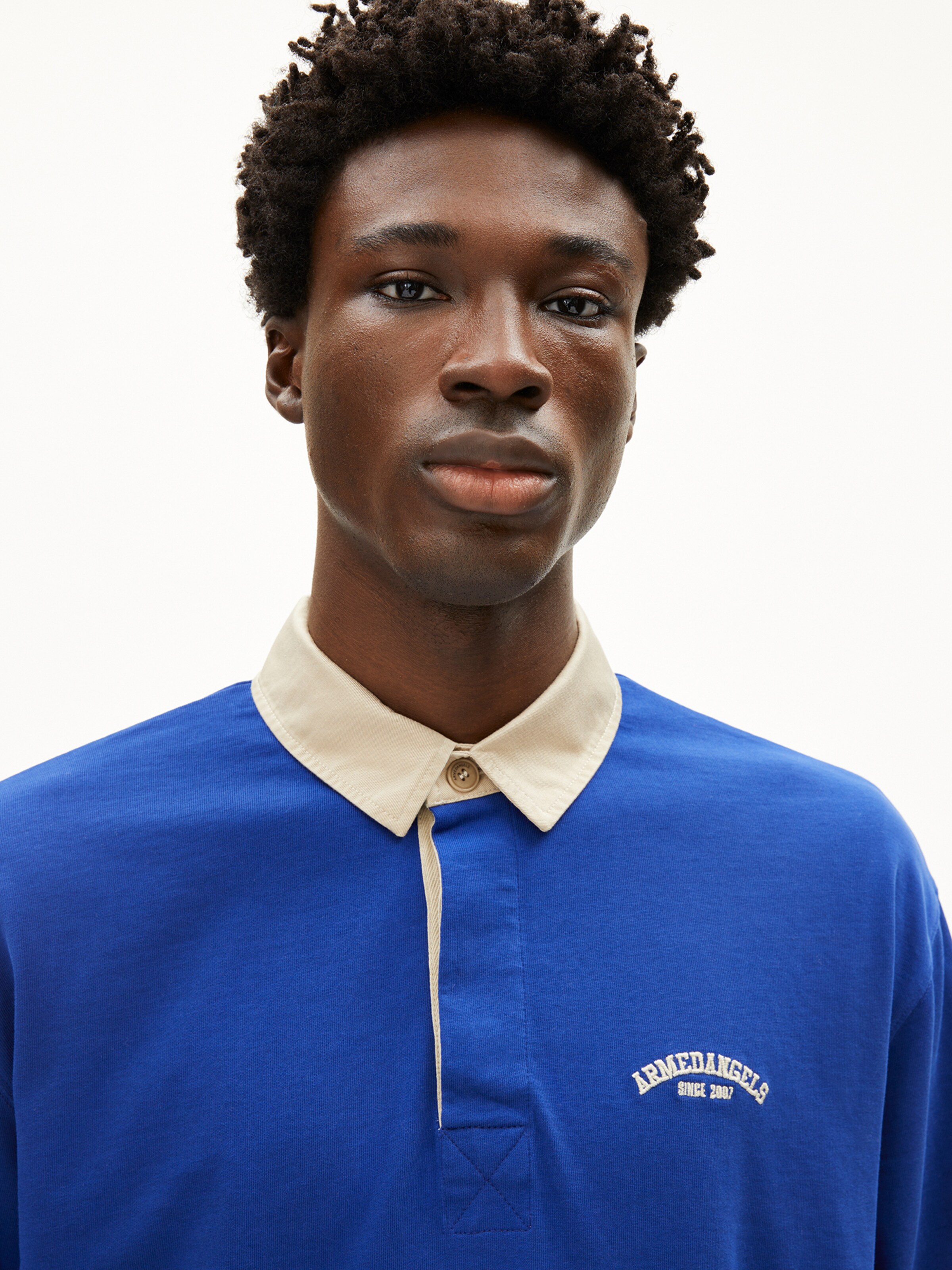 ARMEDANGELS T-Shirt AADRU LS RUGBY in Blau: Vorderseite