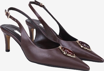 Escarpins 'Slingback Stiletto' Desa en marron : devant