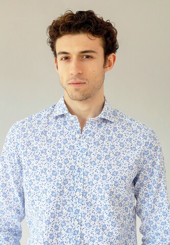 Black Label Shirt Regular fit Button Up Shirt 'MIAMI' in Blue