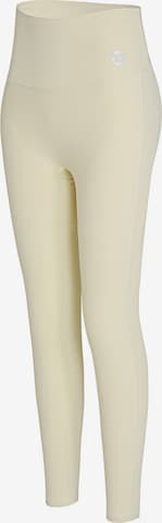 YEAZ Skinny Urheiluhousut 'Show' värissä keltainen: etupuoli