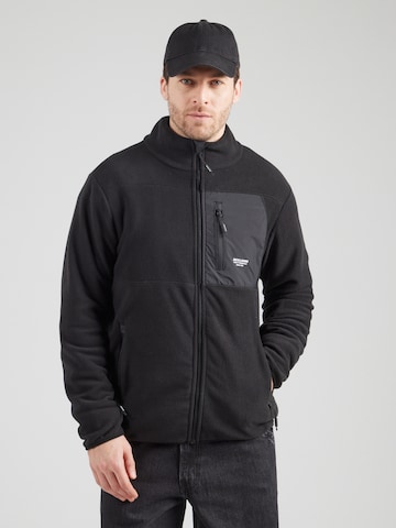 JACK & JONES Fleece Jacket 'JJTheo' in Black: front