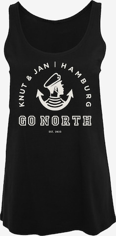 F4NT4STIC Top 'Go North Knut & Jan Hamburg' in Black: front