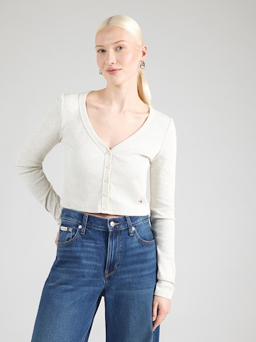 Calvin Klein Jeans Gebreid vest in Wit: voorkant