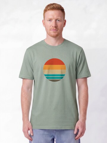 T-Shirt 'Retro Sunset Ocean' Watapparel en vert : devant