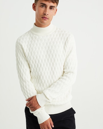 Pull-over WE Fashion en blanc : devant