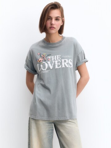 T-shirt Pull&Bear en gris : devant