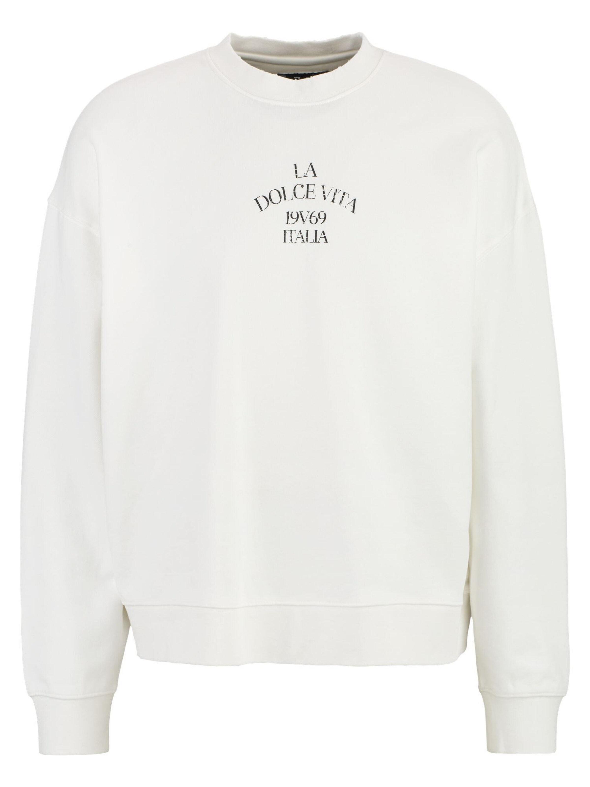 19V69 ITALIA Sweatshirt 'Omero Marina' i vit: framsida