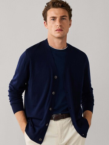 Hackett London Gebreid vest ' ESS' in Blauw: voorkant