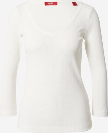 ESPRIT Shirt 'Pointelle' in White: front