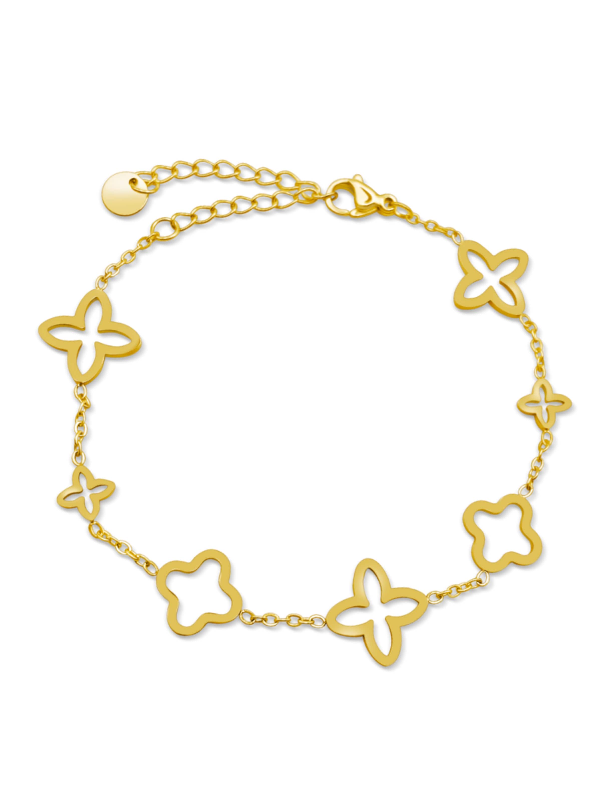 Pure Schmuck Bracelet 'Clover Infinity' in Gold: front