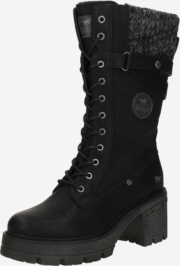 Cizme cu șireturi MUSTANG pe gri amestecat / negru, Vizualizare produs