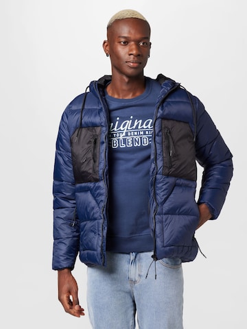 BLEND Winter Jacket in Blue: front