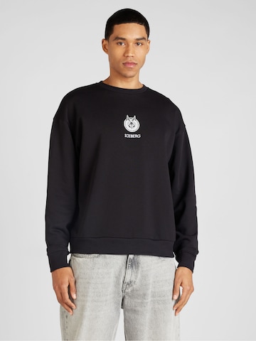 ICEBERG Sweatshirt in Zwart: voorkant