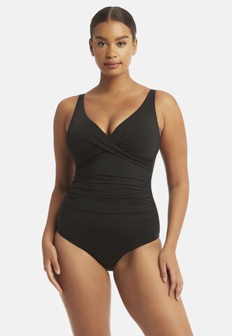 SEA LEVEL Triangel Badeanzug 'Essentials Edit' in Schwarz: Vorderseite