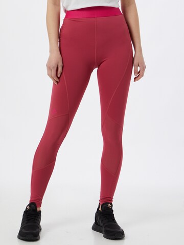 ADIDAS PERFORMANCE Skinny Sporthose in Pink: predná strana