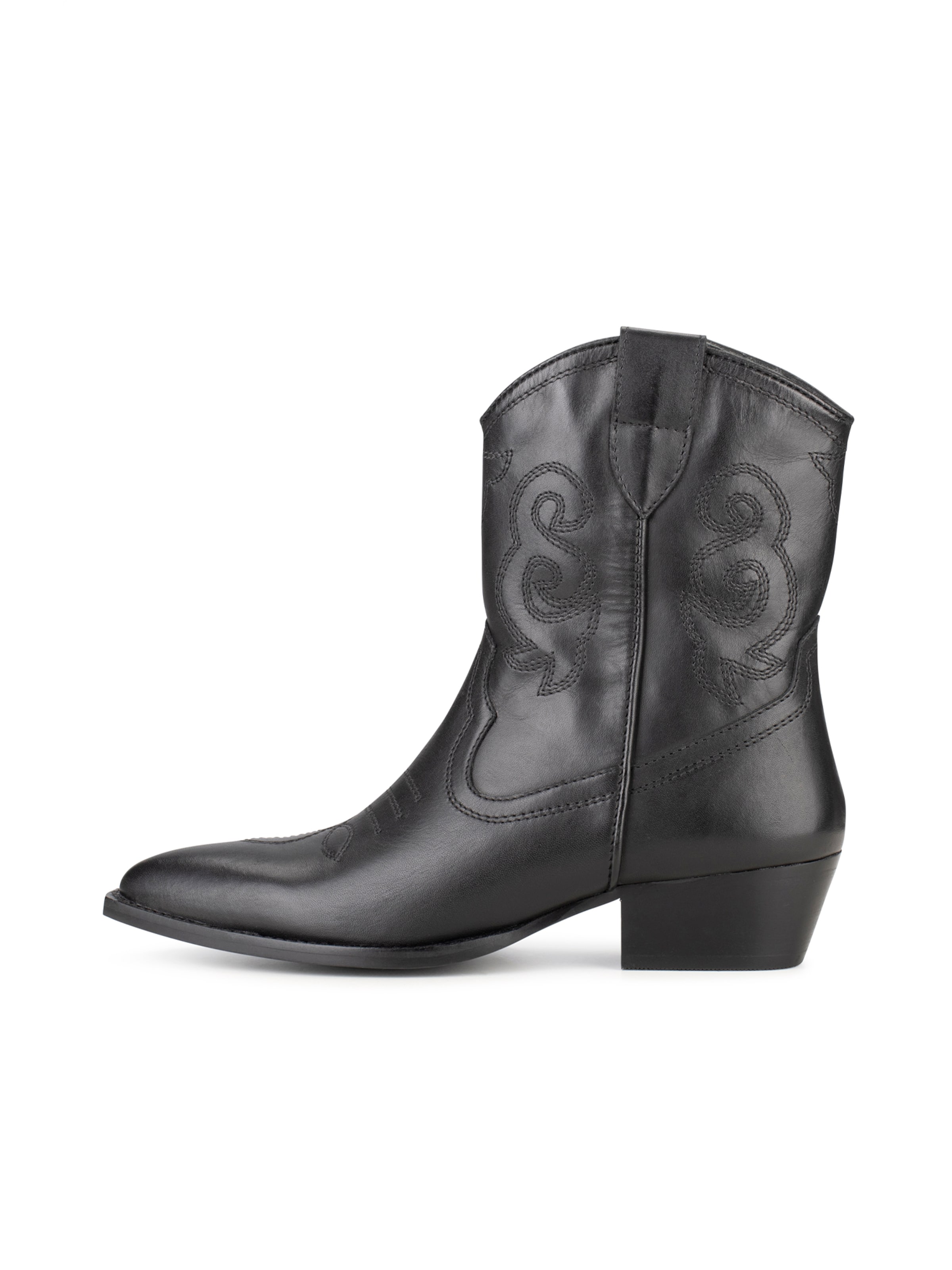 PS Poelman Cowboy boot 'Moco' in Black: front