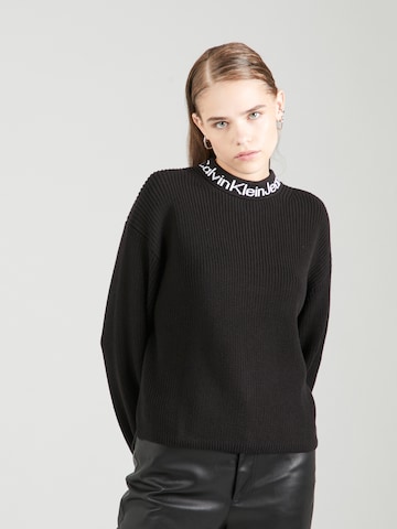 Pullover 'INTARSIA LOOSE' di Calvin Klein Jeans in nero: frontale