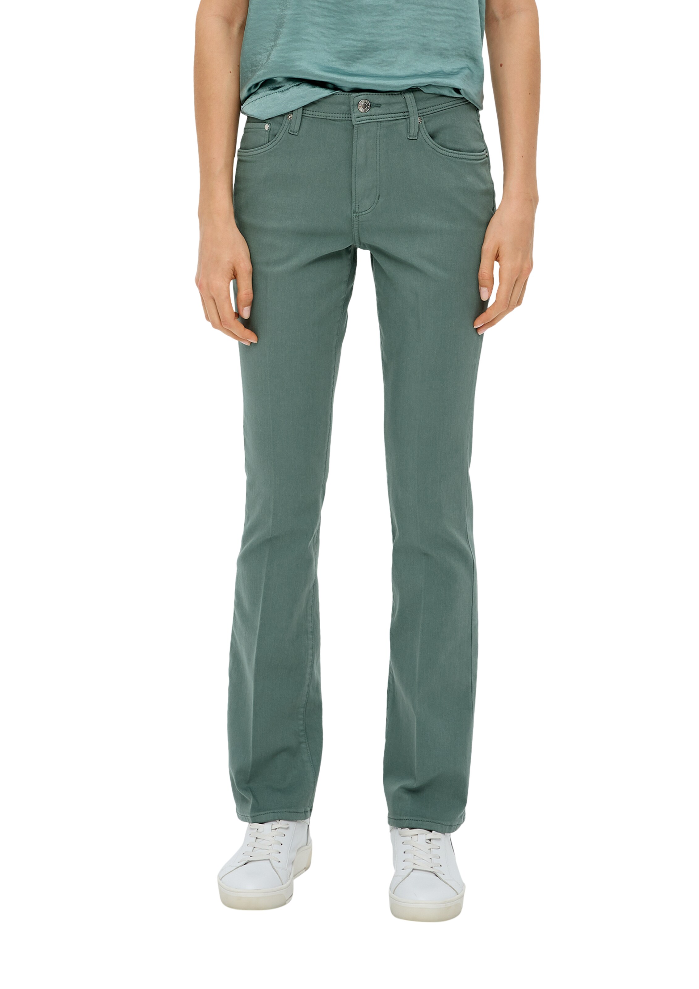 s.Oliver Slimfit Jeans 'Beverly' in Grün: Vorderseite