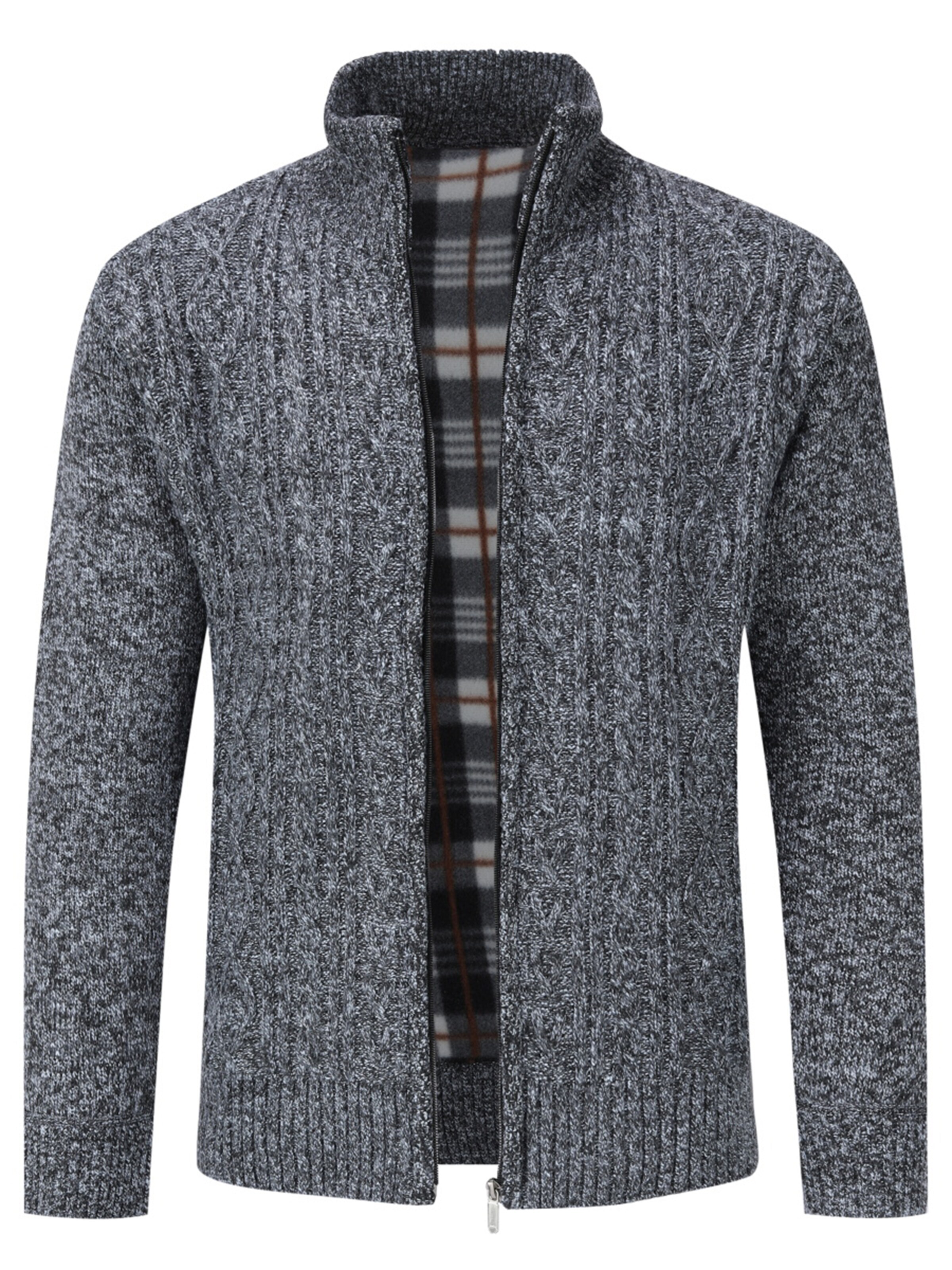 YOUTHUP Strickjacke 'Wertigkeit'‌‌ in Grau: Vorderseite