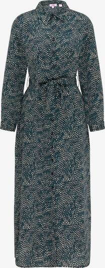 MYMO Robe-chemise en camel / bleu marine / émeraude, Vue avec produit