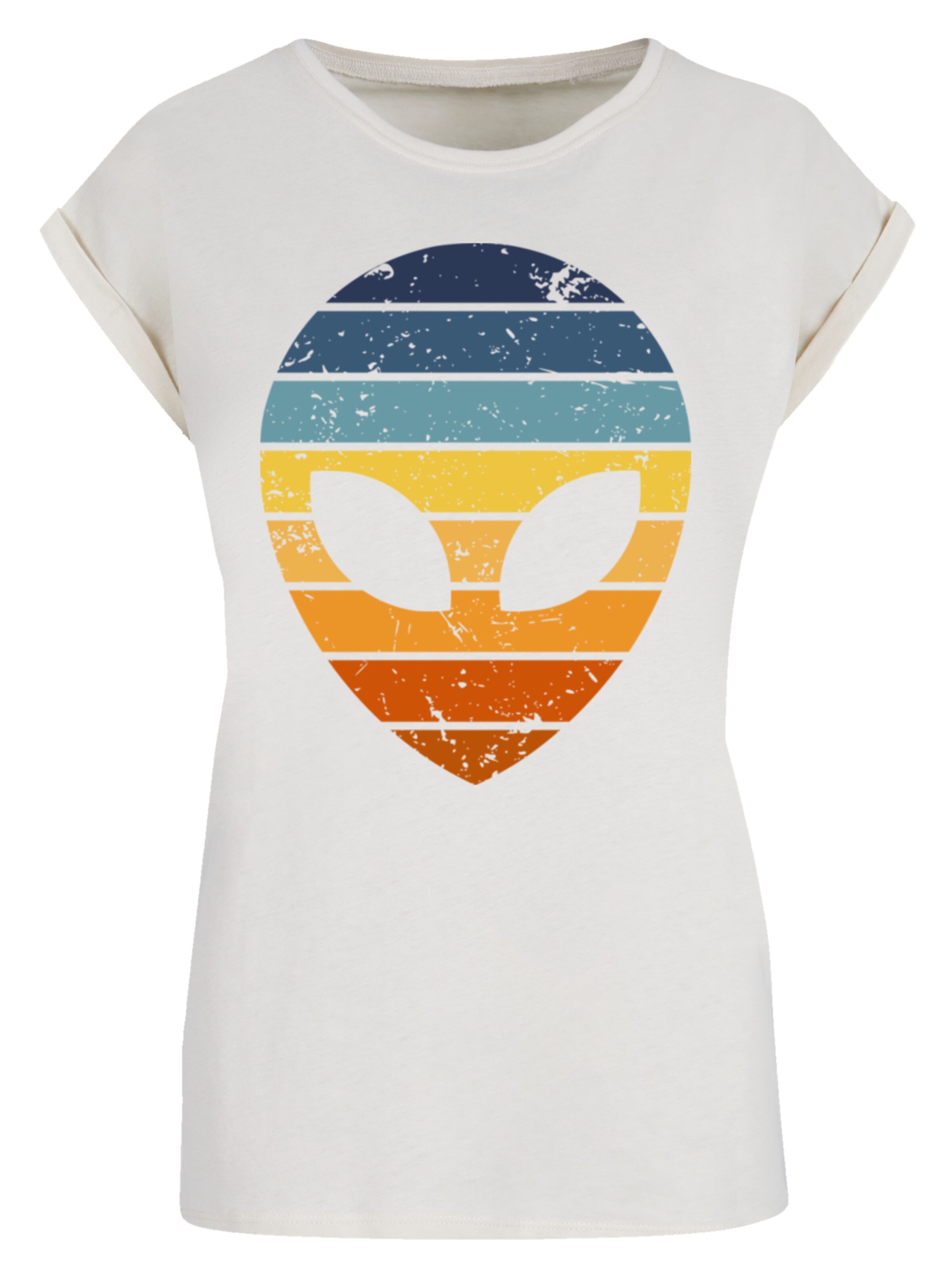 F4NT4STIC Shirt 'Alien Sonnenuntergang Retro' in Beige: voorkant