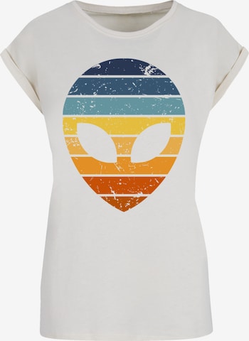 F4NT4STIC Shirt 'Alien Sonnenuntergang Retro' in Beige: voorkant