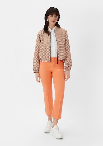 comma casual identity Flared Trousers with creases in Orange: front