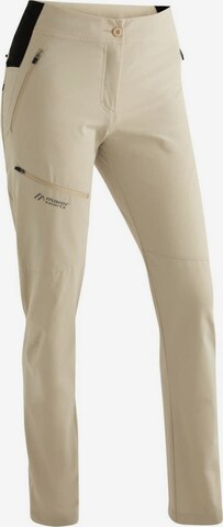 Maier Sports Regular Outdoor Pants in Beige: front