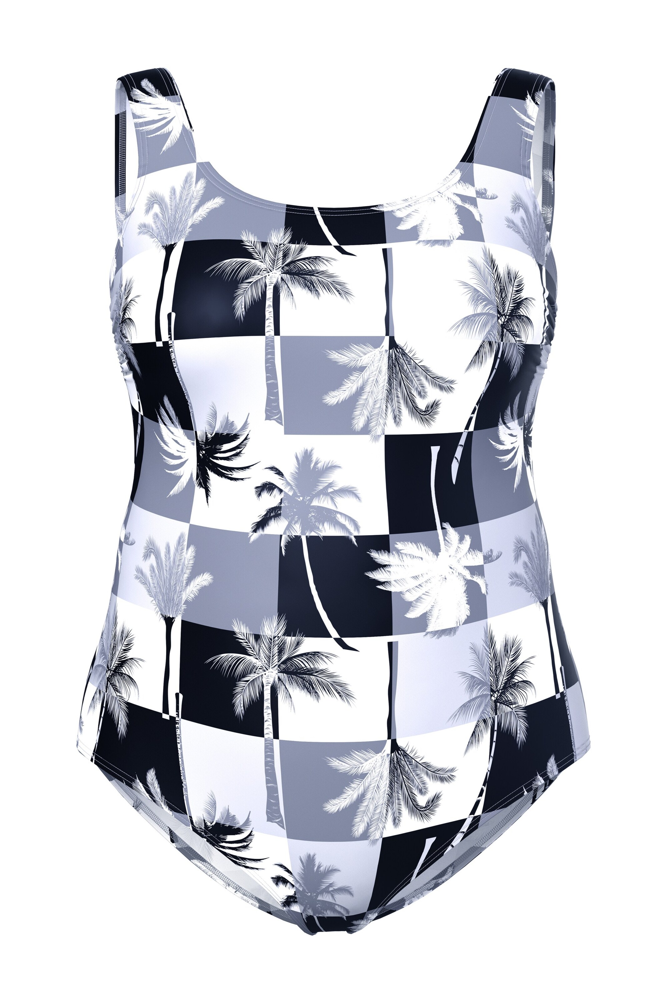 Ulla Popken T-Shirt Badeanzug in Mischfarben: Vorderseite