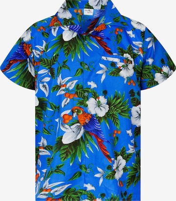 Camicia 'Cherryparrot' di King Kameha in blu: frontale