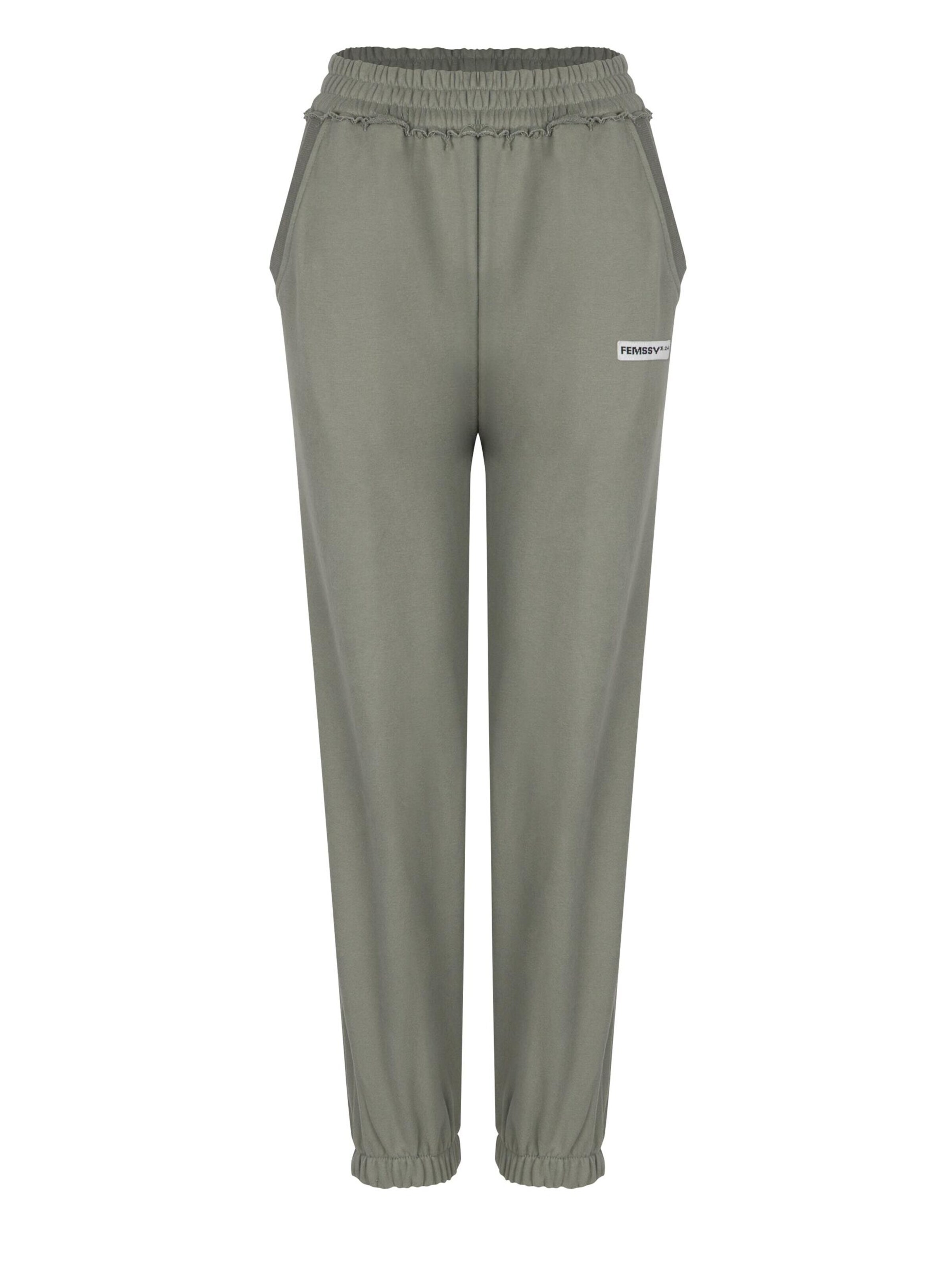 FEMSSY Loose fit Trousers 'LAZE SWEATPANTS GREEN' in Green: front