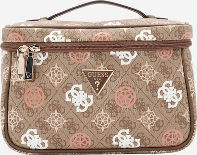 GUESS Toiletry bag in Beige / Brown / Light orange / White, Item view