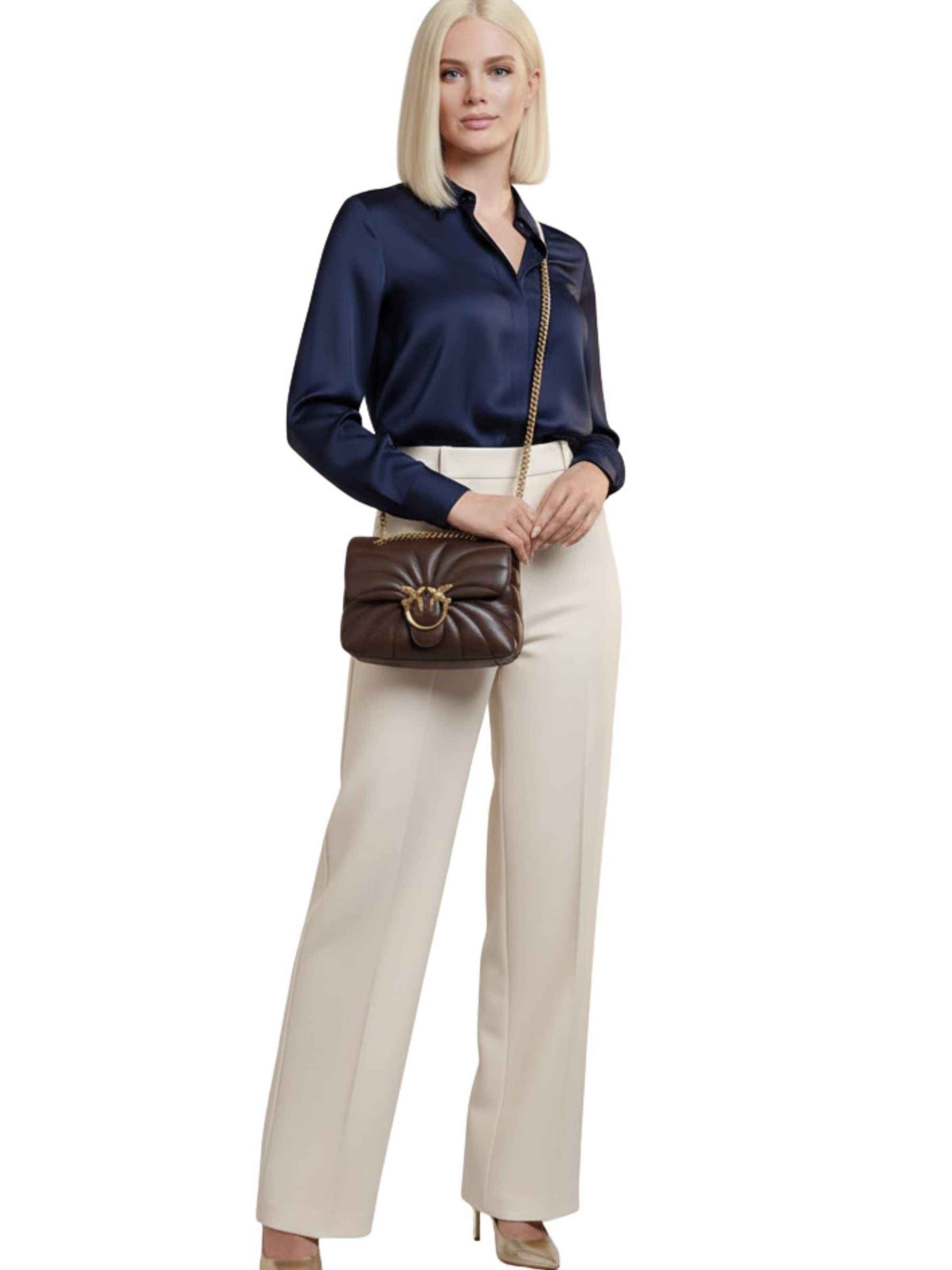 PINKO Skuldertaske 'Pinko Sac Rabat Love Puff Mini Cl Sheep Nappa Marron A1EXL74Q' i brun