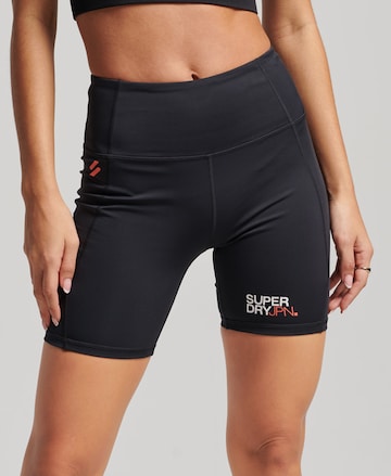 Superdry Skinny Workout Pants in Black: front