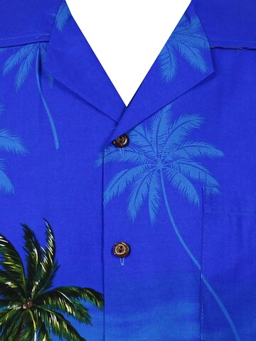Pacific Legend Regular Fit Hemd 'Papagei' in Blau