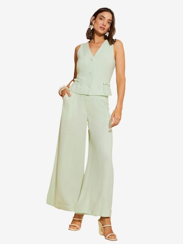 Pantalon à pince love & roses en vert : devant
