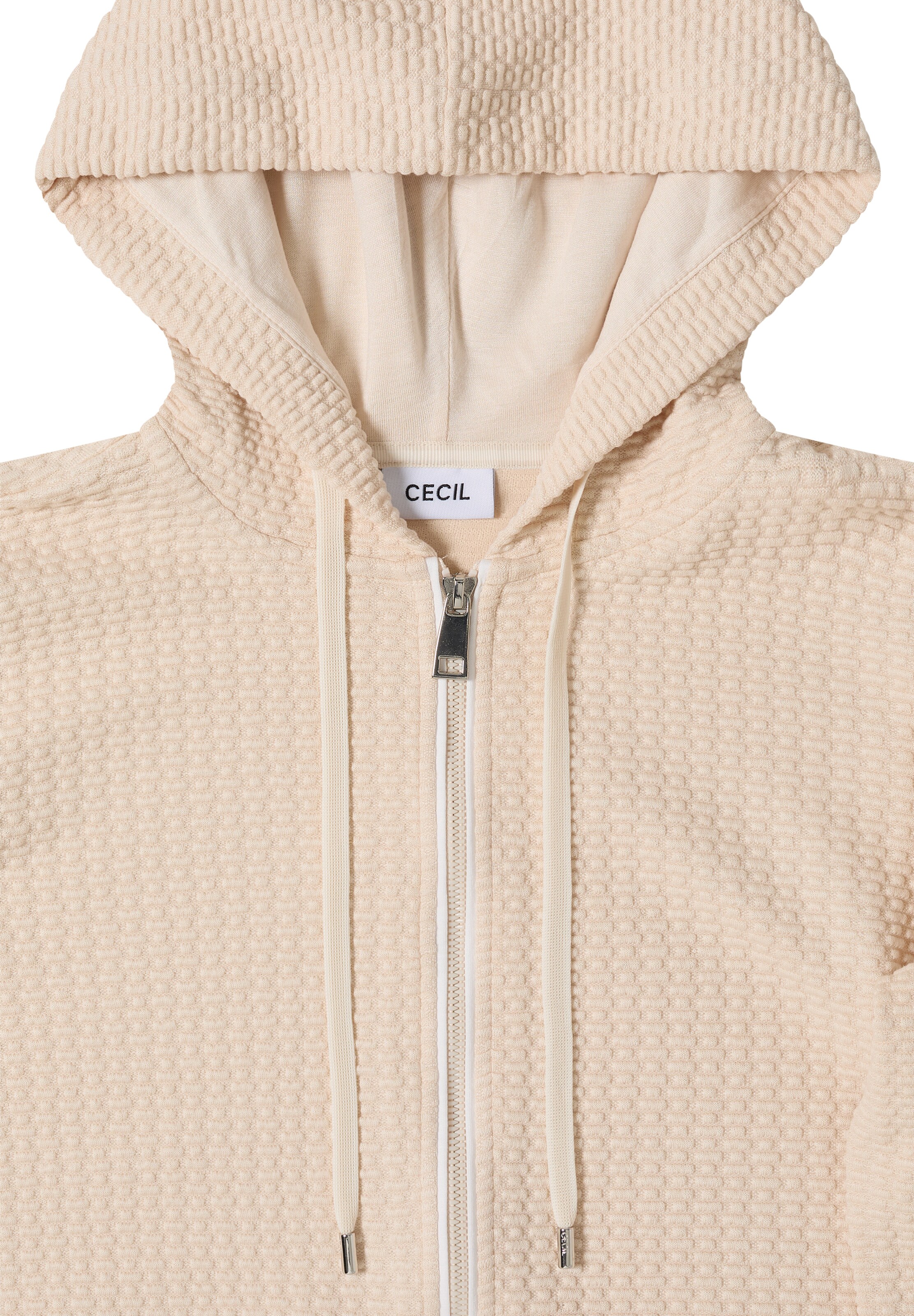 CECIL Zip-Up Hoodie in Beige