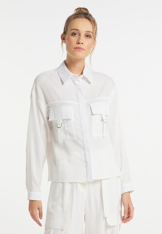 Camicia da donna di DreiMaster Vintage in bianco: frontale
